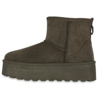 Damen Winter Boots in Olivgrün