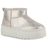 Damen Plateau Boots in Gold