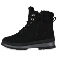 Damen Worker Boots in Schwarz
