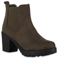 Damen Chelsea Boots in Dunkelgrün