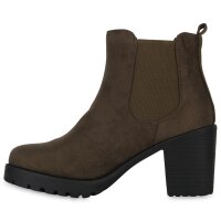 Damen Chelsea Boots in Dunkelgrün