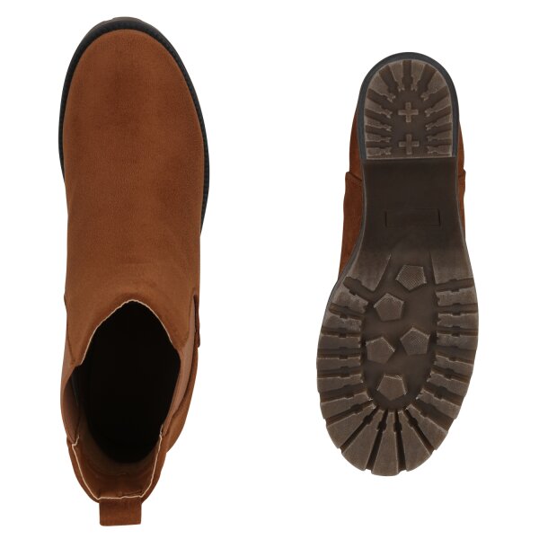 Damen Chelsea Boots in Hellbraun