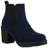 Damen Chelsea Boots in Marine Blau