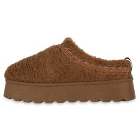 Damen Pantoffeln in Hellbraun