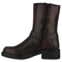 Damen Biker Boots in Dunkelbraun