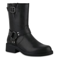 Damen Biker Boots in Dunkelgrau
