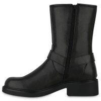Damen Biker Boots in Dunkelgrau
