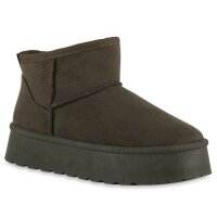 Damen Winter Boots in Olivgrün