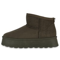 Damen Winter Boots in Olivgrün