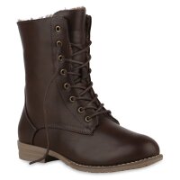 Damen Schnürstiefeletten in Dunkelbraun