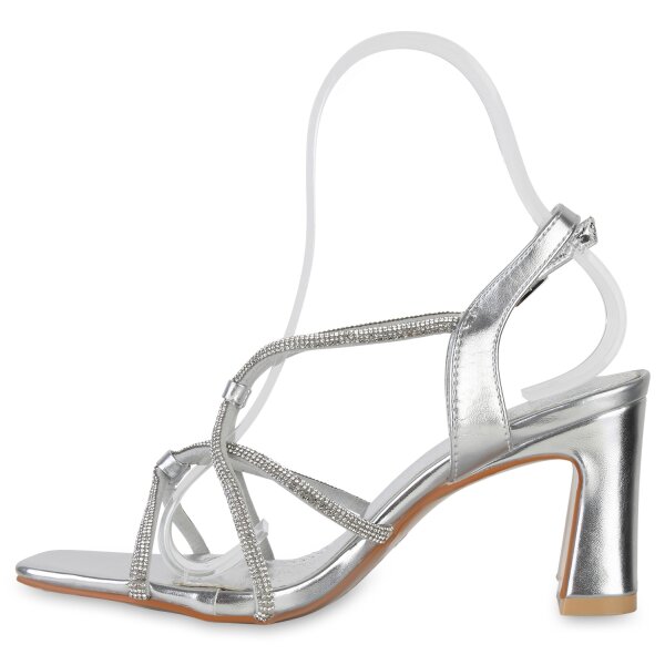 Damen Riemchensandaletten in Silber