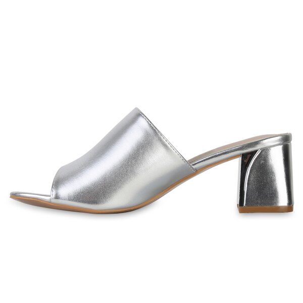 Damen Pantoletten in Silber