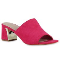 Damen Pantoletten in Fuchsia