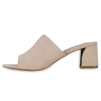 Damen Pantoletten in Beige