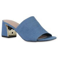 Damen Pantoletten in Blau