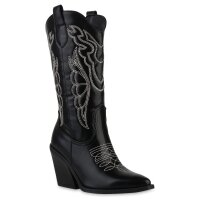 Damen Cowboystiefel in Schwarz
