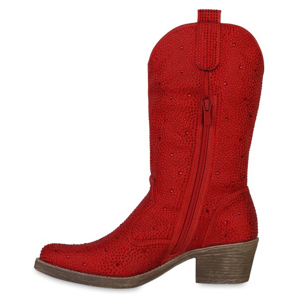 Damen Cowboystiefel in Rot