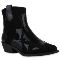 Damen Cowboy Boots in Schwarz