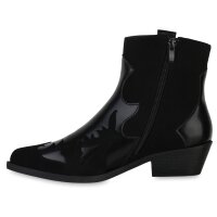 Damen Cowboy Boots in Schwarz