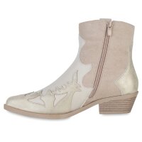 Damen Cowboy Boots in Beige Gold