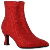 Damen Klassische Stiefeletten in Rot Velours