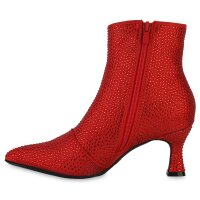 Damen Klassische Stiefeletten in Rot Velours