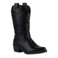 Damen Cowboystiefel in Schwarz