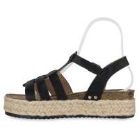 Damen Plateau Sandaletten in Schwarz