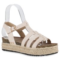 Damen Plateau Sandaletten in Beige