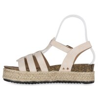 Damen Plateau Sandaletten in Beige