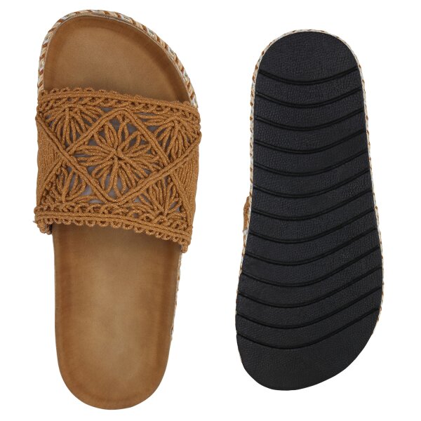 Damen Pantoletten in Hellbraun