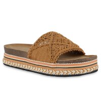 Damen Pantoletten in Hellbraun