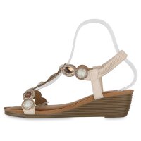 Damen Keilsandaletten in Beige