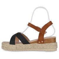 Damen Plateau Sandaletten in Schwarz