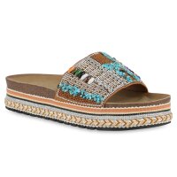 Damen Pantoletten in Hellbraun