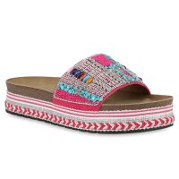 Damen Pantoletten in Fuchsia