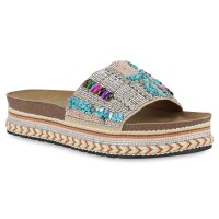 Damen Pantoletten in Beige