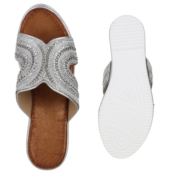 Damen Pantoletten in Silber