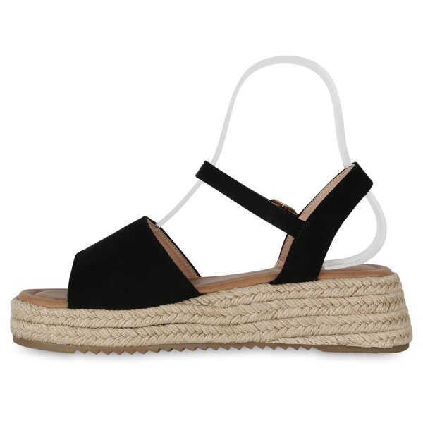 Damen Keilsandaletten in Schwarz