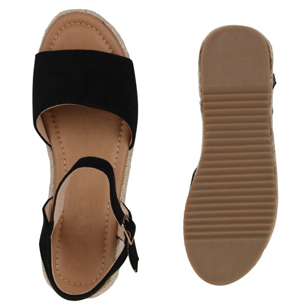 Damen Keilsandaletten in Schwarz