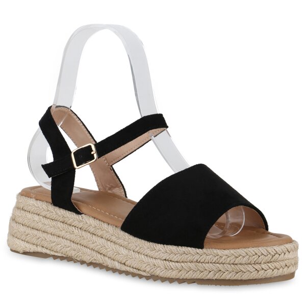 Damen Keilsandaletten in Schwarz