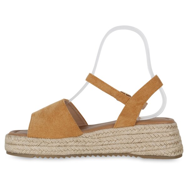 Damen Keilsandaletten in Hellbraun