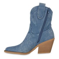 Damen Cowboy Boots in Hellblau Denim