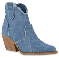 Damen Cowboy Boots in Hellblau