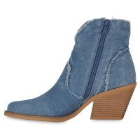 Damen Cowboy Boots in Hellblau