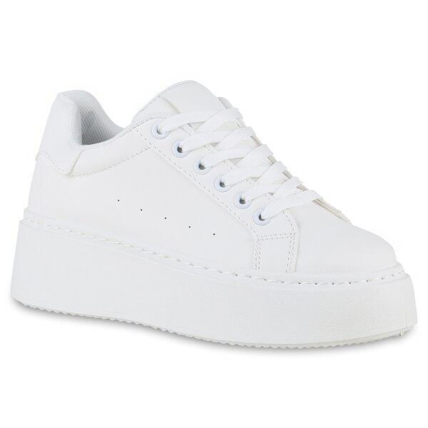 Damen Plateau Sneaker in Weiss