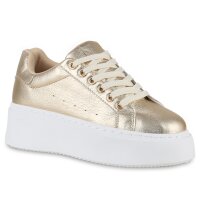 Damen Plateau Sneaker in Gold