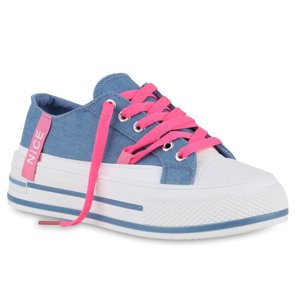 Damen Sneaker Low in Hellblau Denim