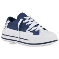 Damen Sneaker Low in Dunkelblau Denim