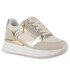 Damen Plateau Sneaker in Beige Gold Metallic